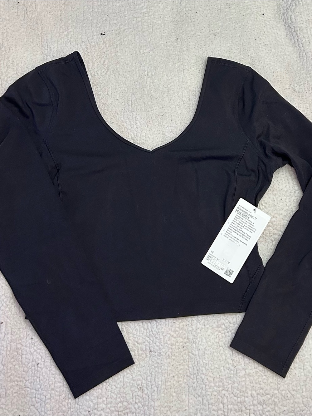 lululemon Align Long Sleeve Shirt Black Long Sleeve Size 12 NWT